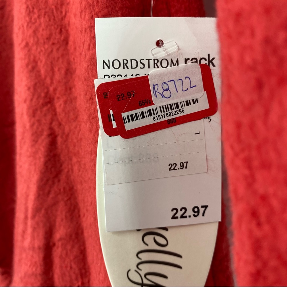 Ava & Yelly Kids Girls' Keyhole Tie Front Mock Neck Sweater Red Orange L NWT - Picture 3 of 4